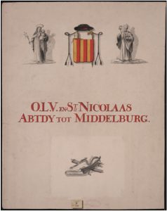 Zelandia Illustrata III-1514-14. Titelblad van de historisch-topografische atlas Zelandia-Illustrata van Jacob Verheye van Citters. Tekening circa 1800. Hoog 64,5 cm, breed 51 cm. In bruikleen bij het Zeeuws Archief.