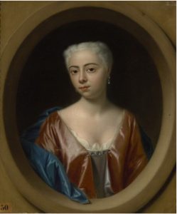 G 1524. Portret van Anna Sara Boudaen (1718-1781) door Philips van Dijk (1680-1753). Olieverf op doek, hoog 37,5 cm, breed 32,5 cm. In bruikleen bij het Zeeuws Museum.