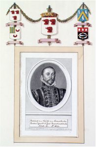 Zelandia Illustrata IV-883. Philibert van Serooskerke (1539-1579). Tekening door H. Pothoven naar schilderij, 1784. Hoog 19,5 cm, breed 13,2 cm.In bruikleen bij het Zeeuws Archief.