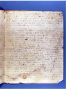 Hs. 2281 Brief van Jacobus Bellamy aan Gabriel Manne, Vlissingen, 24 en 26 juli 1779. Bijna geheel onleesbaar door waterschade 1940. In bruikleen bij de Zeeuwse Bibliotheek.